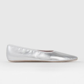 Zilveren buikdansschoentjes - Ballerinaschoen - Suède zool - Rumpf 0051Z