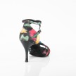 Dames Latin dansschoenen zwart satijn multicolor Lidmag 210 