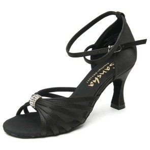 Sansha Penelope Zwarte Latin Schoenen met 7.5CM Hak voor Dames