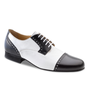 Werner Kern 28051 Bergamo Tweekleurige dansschoenen voor Heren - Zwart en Wit nappa Leer