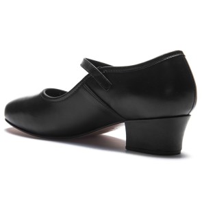 dames character dansschoen rumpf 307 zwart lage hak lederen zool