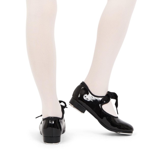 Capezio Shuffle Tap Schoenen zwart met strikjes