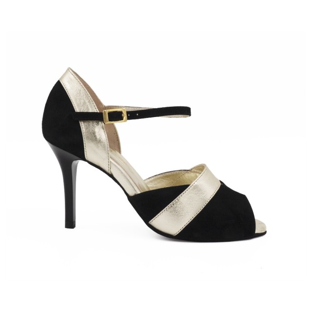 Portdance PD601 Dansschoenen Zwart en Goud Leer