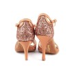 Portdance PD507 Latin Dansschoenen Glitter Brons Satijn verschillende hakhoogtes
