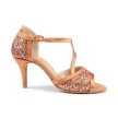 Portdance PD507 Latin Dansschoenen Glitter Brons Satijn zijkant 