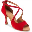 Rummos R545 Nubuck dames dansschoenen met Kruisbandje voor Latin dansstijlen - rood - zwart
