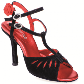 Rummos Tango Pasión Zwart Nubuck met lederen zool