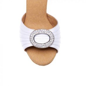 Rummos Elite Cleopatra Wit Satijn Dames dansschoenen Ledere zool