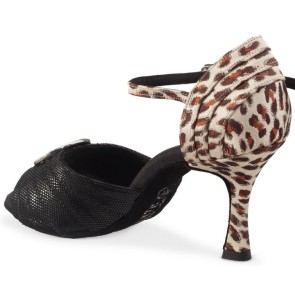 Rummos Elite Cleopatra Black & Leopard Dames dansschoenen Ledere zool