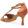Rummos R304 Dark Tan Satijn Dames Latin Dansschoenen met Glitter hak