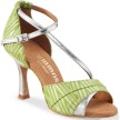 Rummos R304 273 009 groene Dames dansschoenen met zilver metallic diagonaal bandje - Latin
