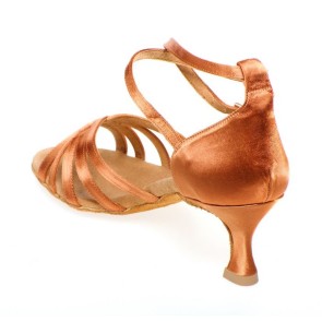 Rummos R332 Dark Tan Satijn Dames Latin schoenen