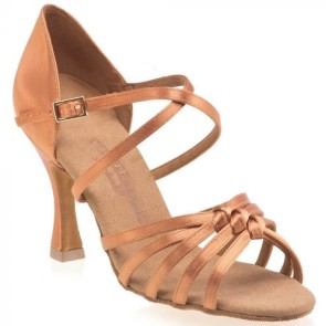 Rummos R358 Satijn dames Latin Dansschoenen Tan