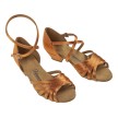 Diamant Meisjes Latin Dansschoenen 196-030-379 Brons met kruisbandjes en een drukknoopsluiting